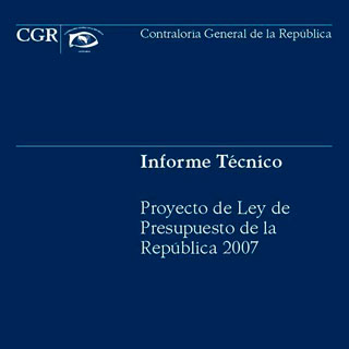 Ver el documento (pdf) denominado: Informe Técnico del Proyecto de Ley del Presupuesto Ordinario y Extraordinario de la República Periodo 2007