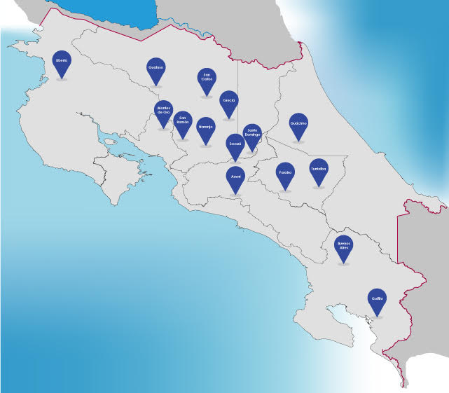 Mapa de otorgamientos de creditos por parte del IFAM a Gobiernos Locales