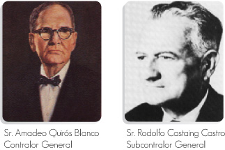 Foto de los señores Amadeo Quirós Blanco, Contralor General y Rodolfo Castaing Castro, Subcontralor General de la República